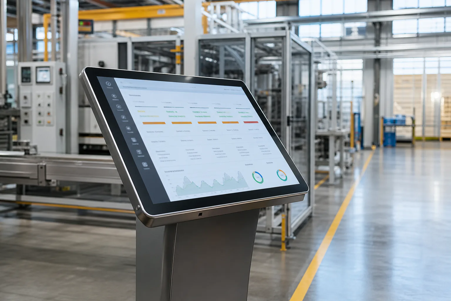 Extraaaz Manufacturing OS on a factory floor with production planning and batch tracking